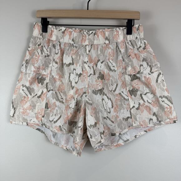 FP Movement Shorts Womens S Printed In The Wild Mid Rise Paperbag Sporty Active - Picture 2 of 9